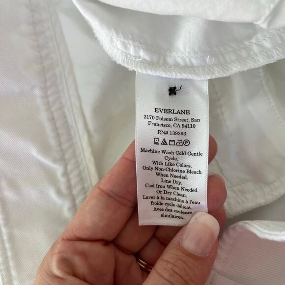 Everlane NWOT The Tencel Way-High Taper Pant Pleated White Trousers, Size 14 - Picture 9 of 11